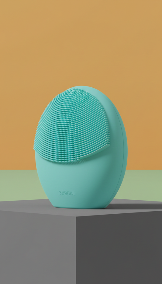 Portable silicone facial cleansing brush
